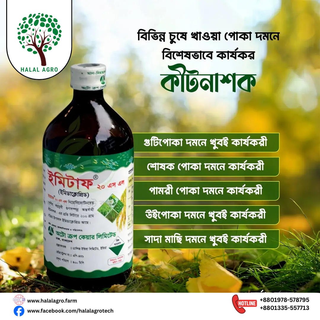 ইমিটাফ ® ২০ এস এল (ইমিডাক্লোপ্রিড 20%) -কীটনাশক|অটো ক্রপ কেয়ার|Imitaf ® 20 SL (Imidacloprid 20%)-Insecticide|Auto Crop Care